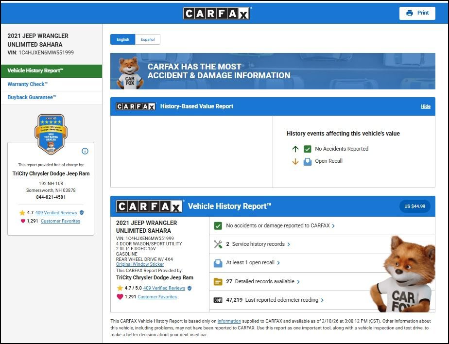 Used 2021 Jeep Wrangler Unlimited Sahara w/ Uconnect 4C Nav & Sound Group image 10