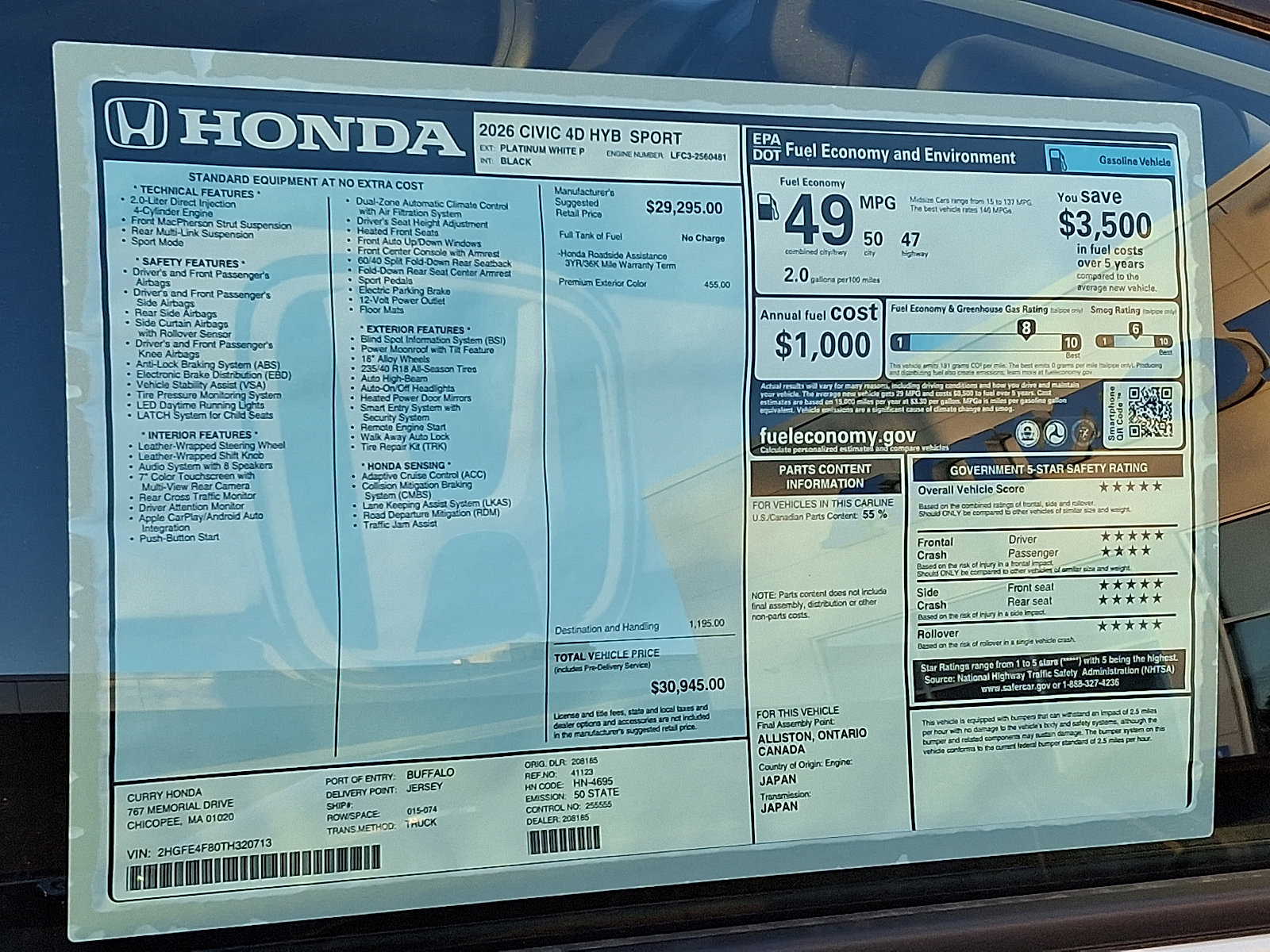 New 2026 Honda Civic Sport image 11