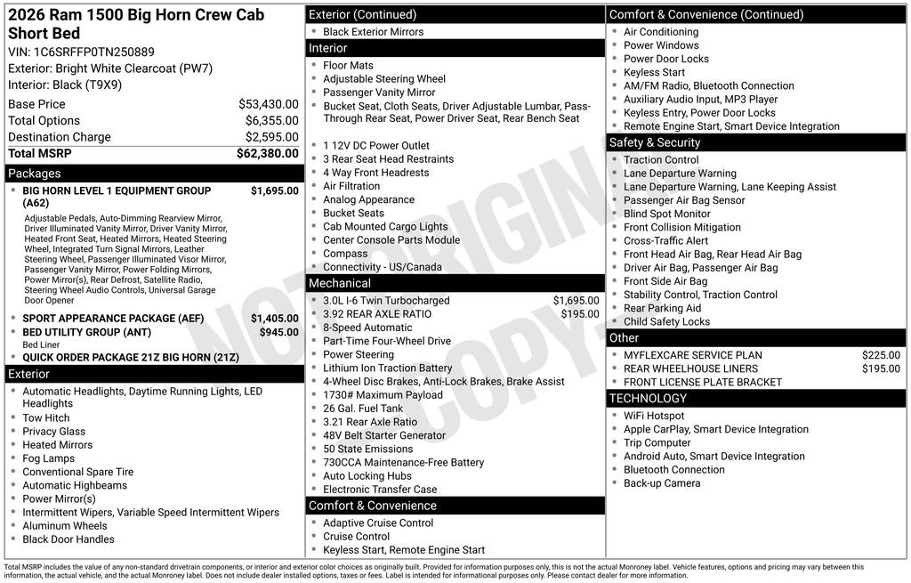 New 2026 RAM 1500 Big Horn AWD/4WD image 6