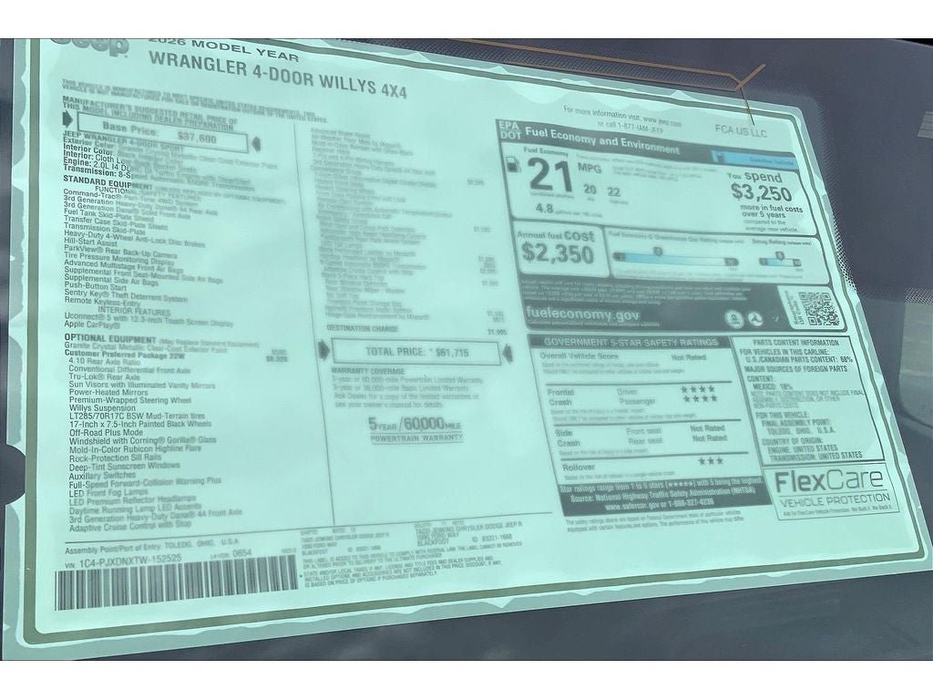 New 2026 Jeep Wrangler Unlimited Sport AWD/4WD image 15