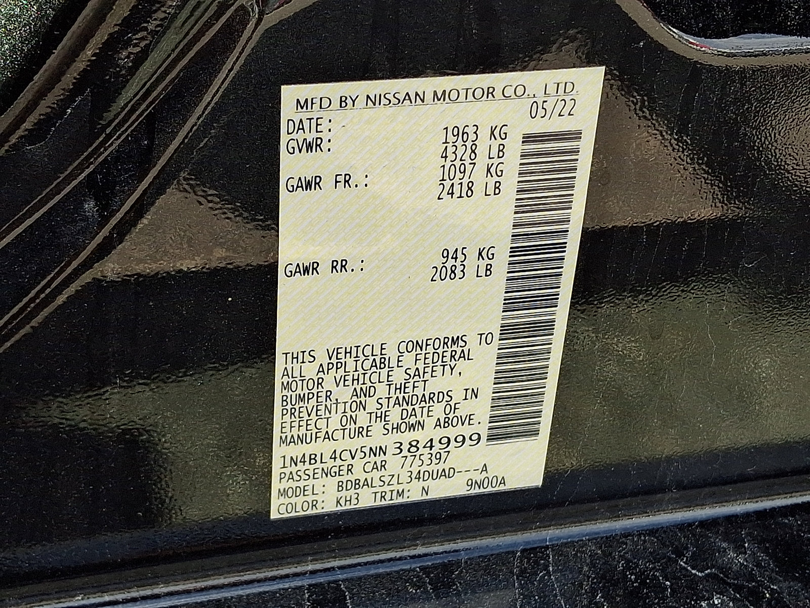 Certified 2022 Nissan Altima 2.5 SR w/ Midnight Edition Package FWD image 24