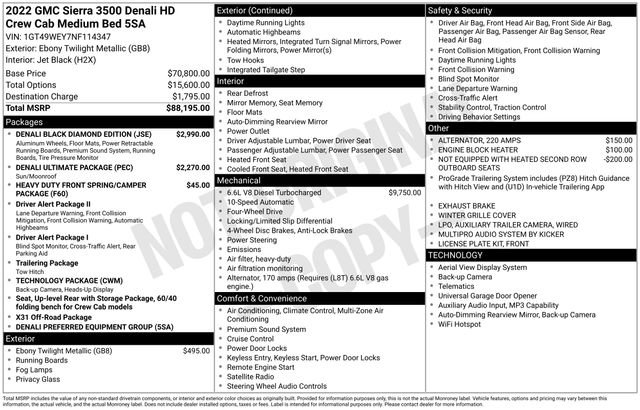 Used 2022 GMC Sierra 3500 Denali w/ Denali Black Diamond Edition image 2