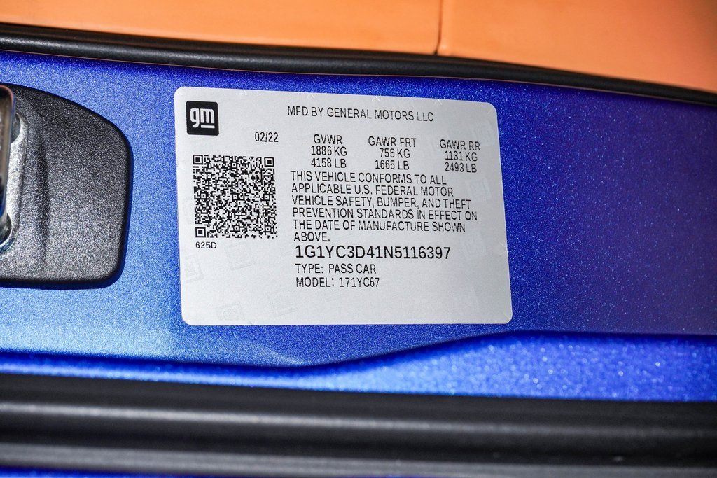 Used 2022 Chevrolet Corvette Stingray Premium Conv w/ Z51 Performance Package image 34