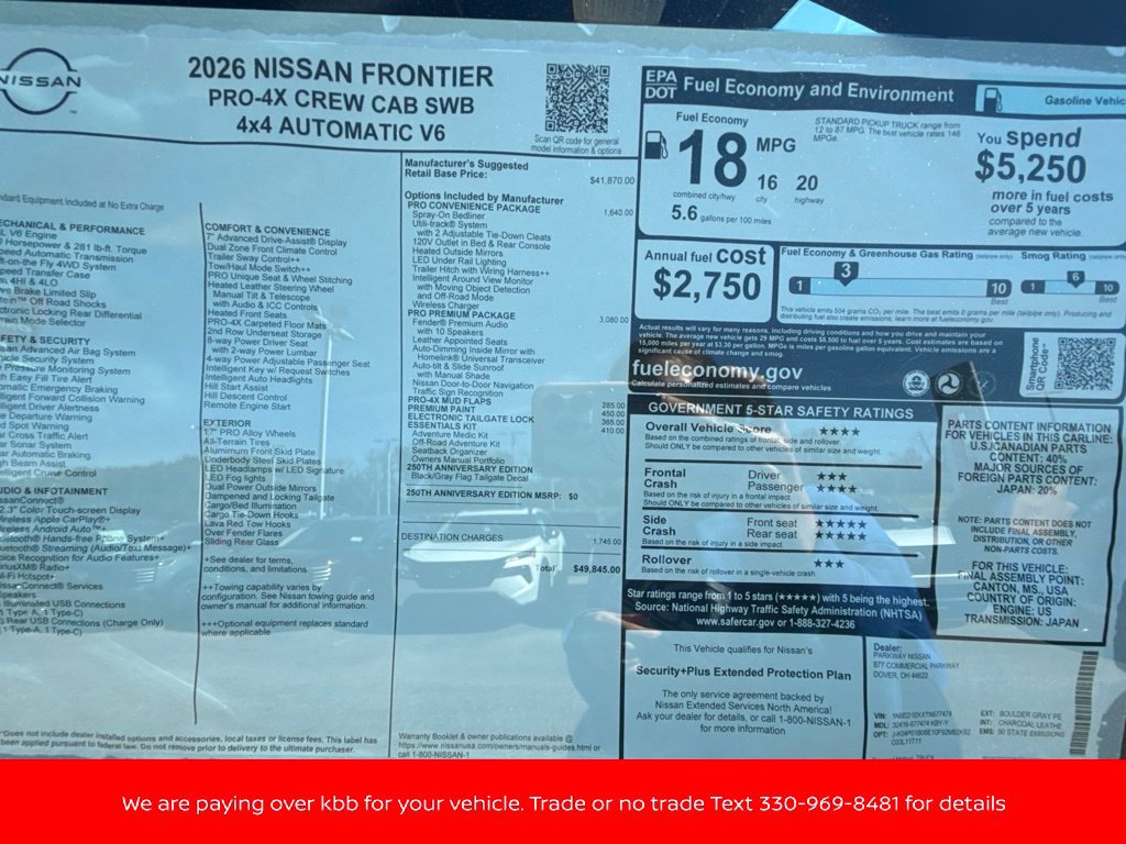 New 2026 Nissan Frontier PRO-4X AWD/4WD image 52