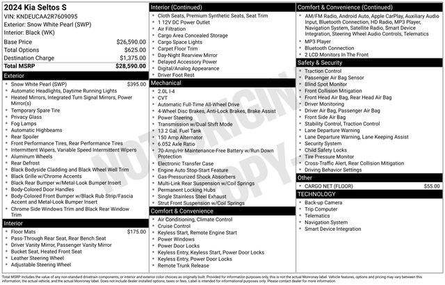 Certified 2024 Kia Seltos S image 37