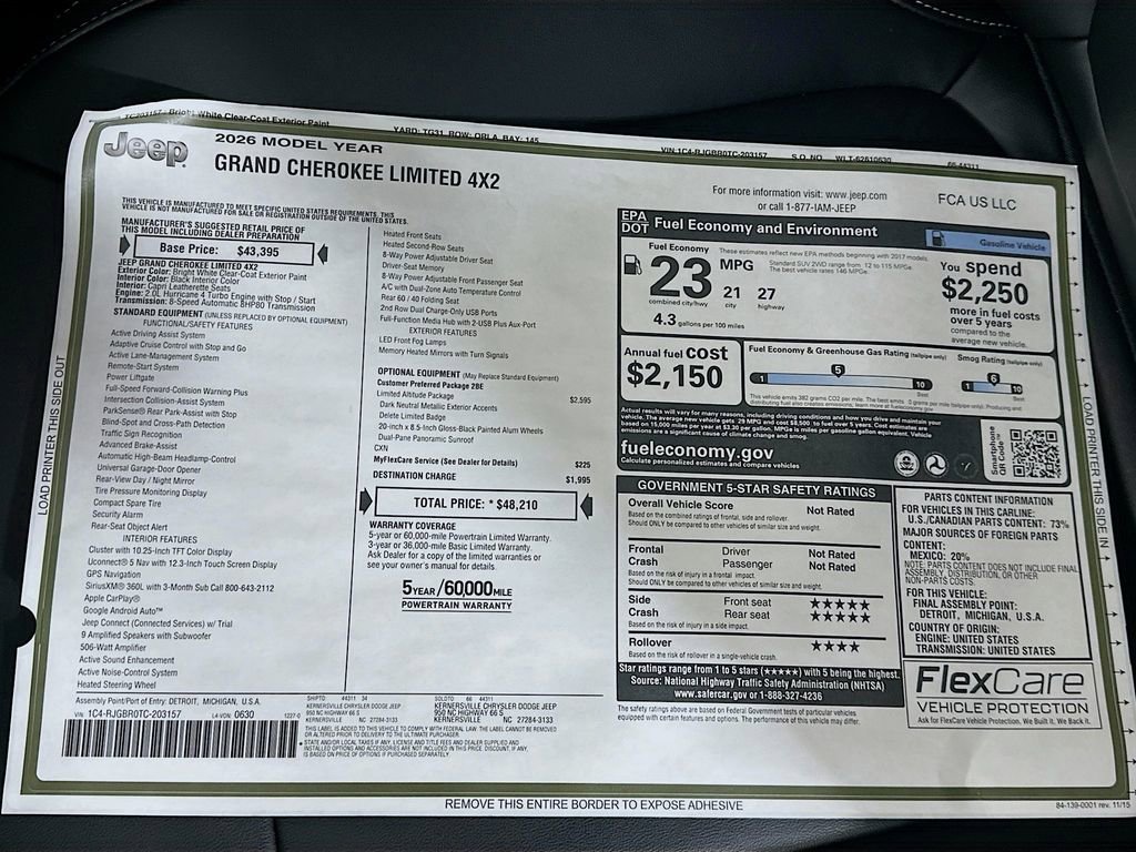 New 2026 Jeep Grand Cherokee Limited w/ Limited Altitude Package RWD image 21