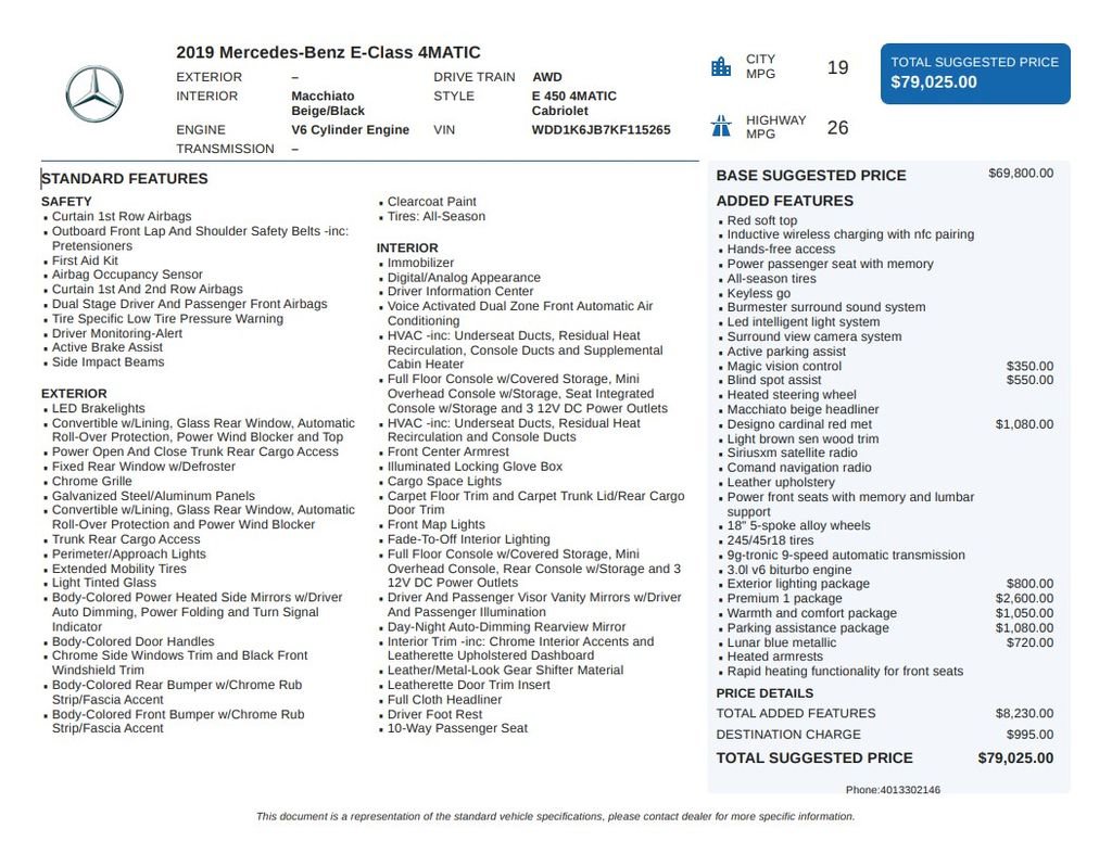 Used 2019 Mercedes-Benz E 450 4MATIC Cabriolet image 6