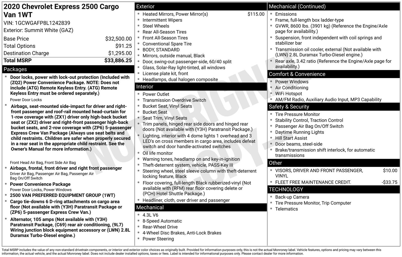 Used 2020 Chevrolet Express 2500 image 6