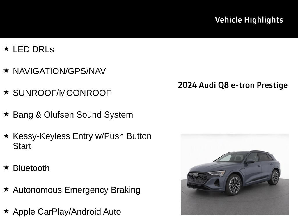 Used 2024 Audi Q8 e-tron Prestige w/ Prestige Package AWD/4WD image 31