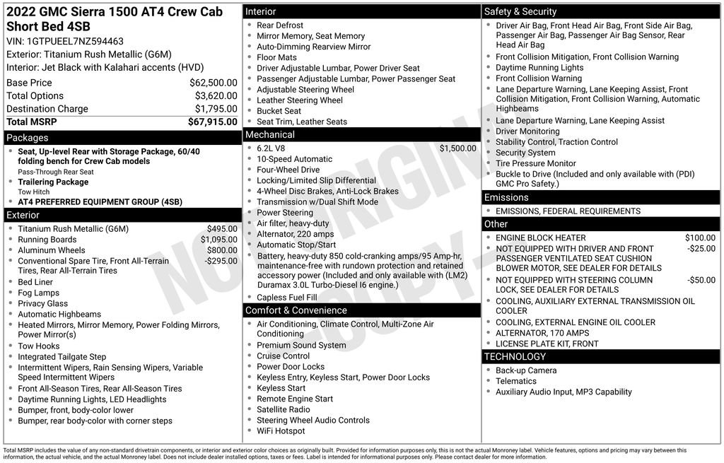 Used 2022 GMC Sierra 1500 AT4 image 3