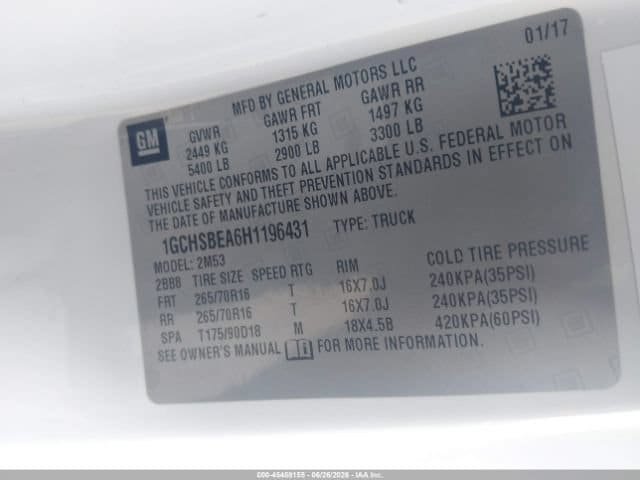 Used 2017 Chevrolet Colorado W/T w/ WT Convenience Package RWD image 9