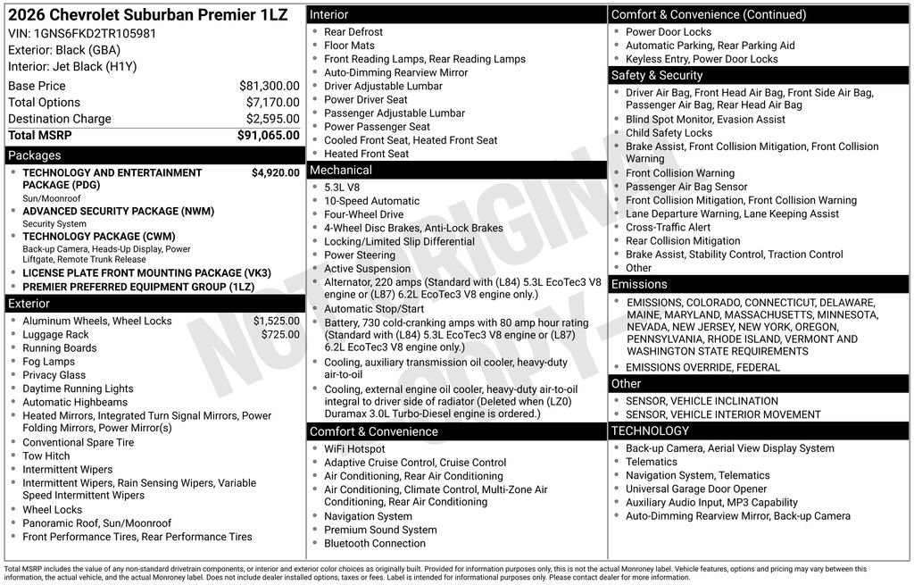 New 2026 Chevrolet Suburban Premier image 26