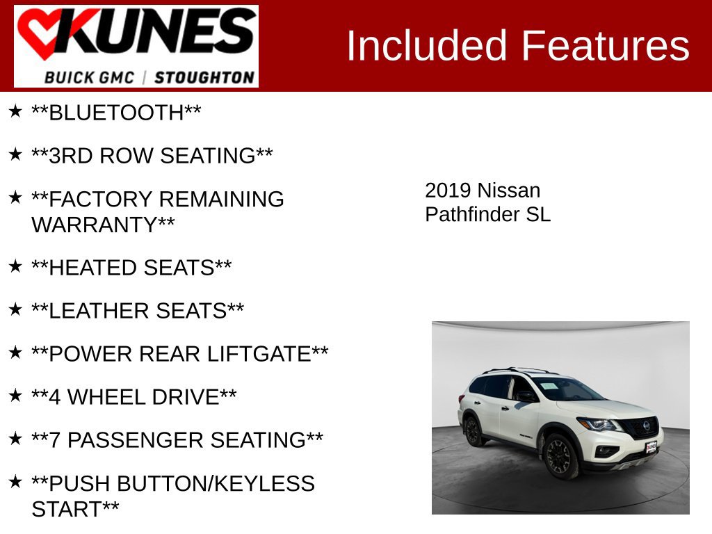 Used 2019 Nissan Pathfinder SL AWD/4WD image 3
