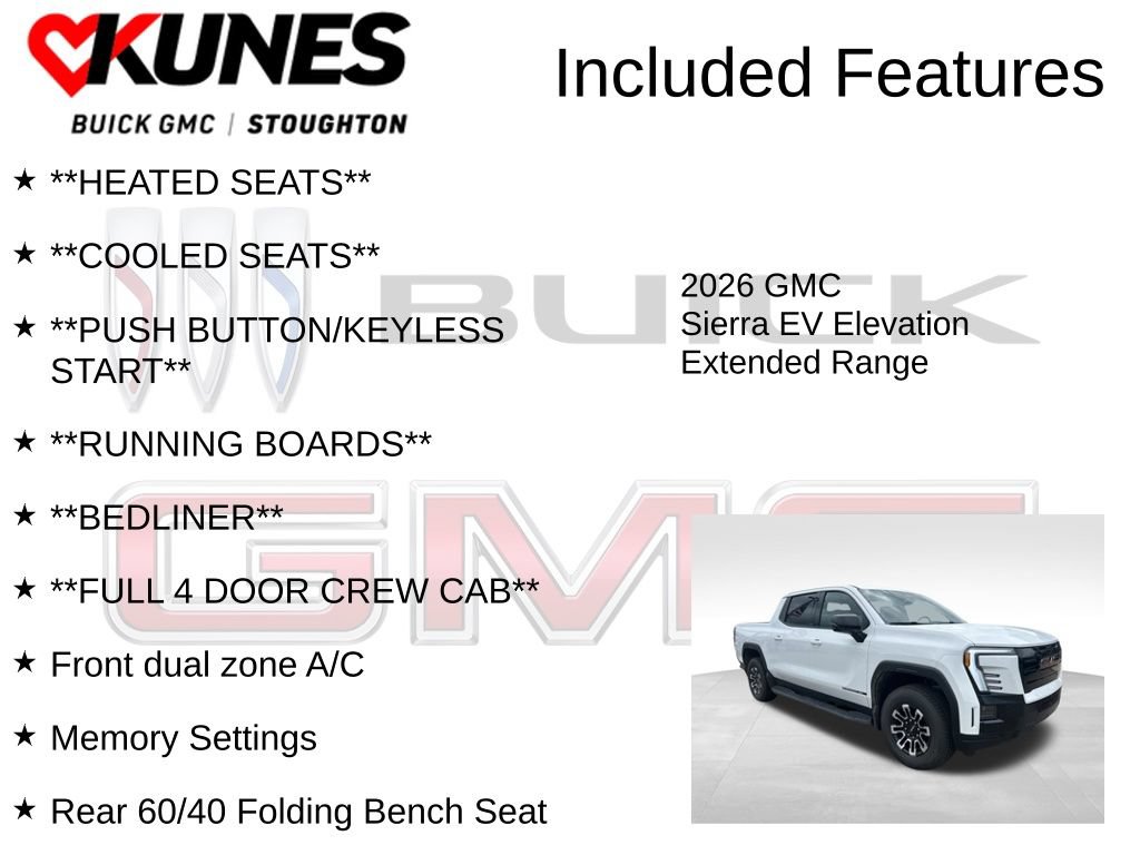 New 2026 GMC Sierra EV Elevation w/ Premium Package AWD/4WD image 3