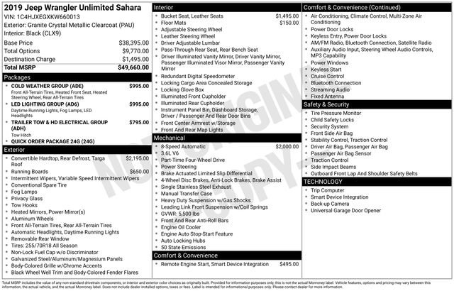 Used 2019 Jeep Wrangler Unlimited Sahara w/ LED Lighting Group image 16