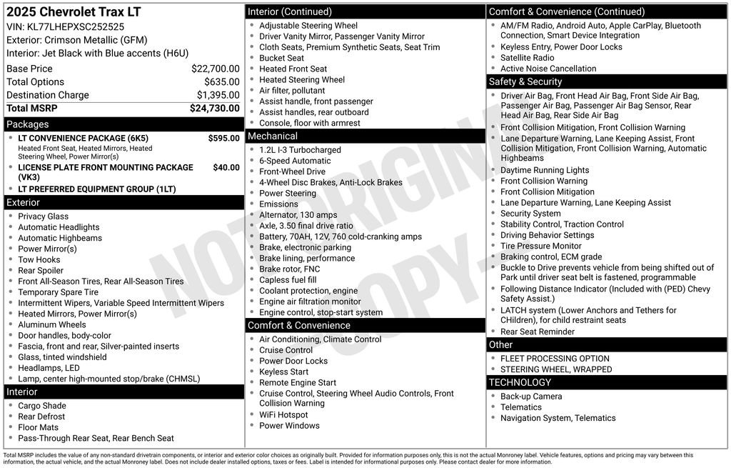 Used 2025 Chevrolet Trax LT w/ LT Convenience Package FWD image 10