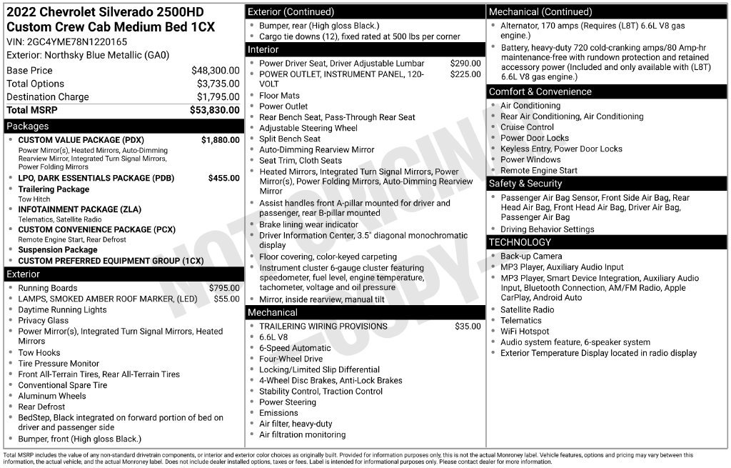 Used 2022 Chevrolet Silverado 2500 Custom w/ Custom Value Package AWD/4WD image 26