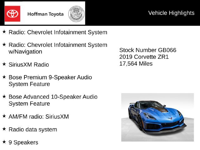 Used 2019 Chevrolet Corvette ZR1 RWD image 20