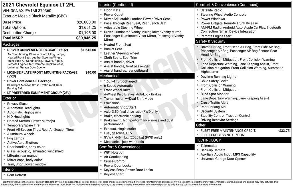 Used 2021 Chevrolet Equinox LT w/ Driver Convenience Package FWD image 12