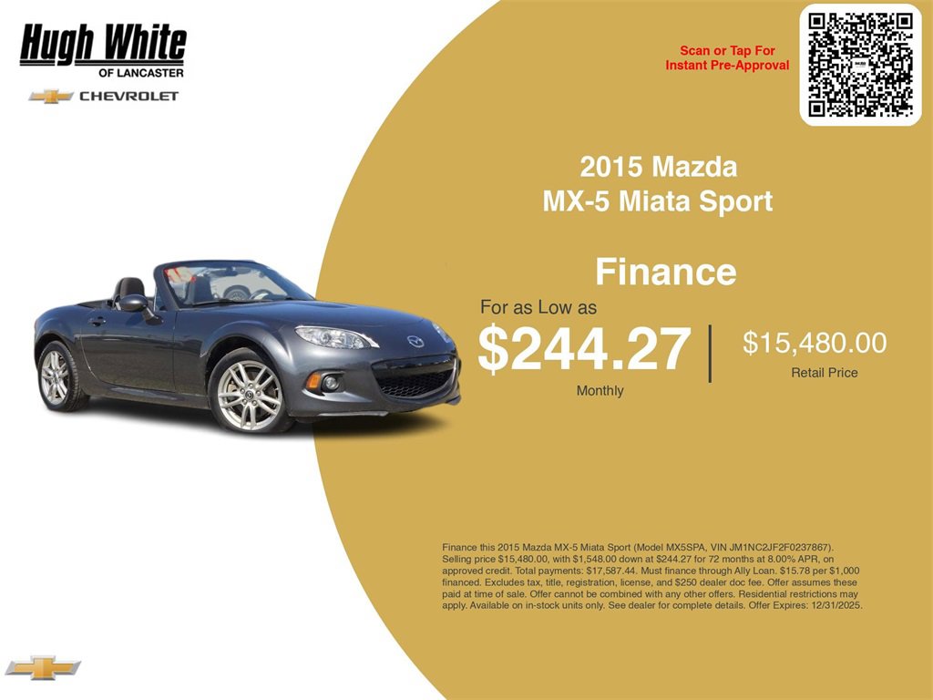 Used 2015 MAZDA MX-5 Miata Sport image 3