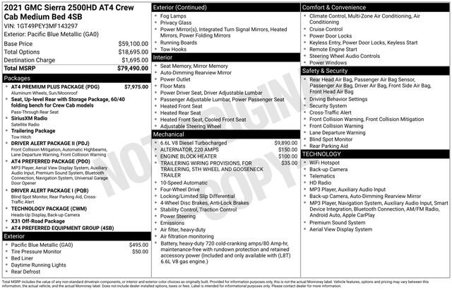 Used 2021 GMC Sierra 2500 AT4 w/ AT4 Premium Plus Package AWD/4WD image 37