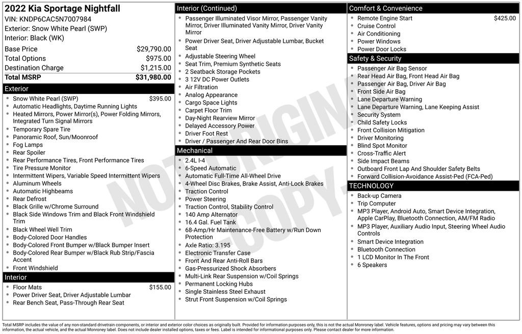 Used 2022 Kia Sportage Nightfall Edition AWD/4WD image 6