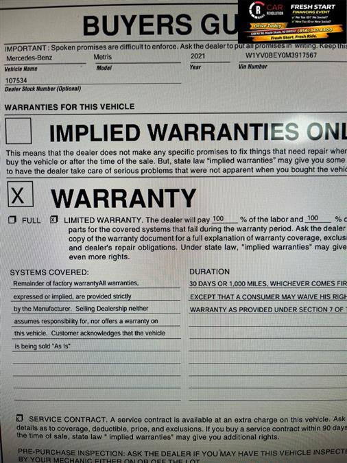 Used 2021 Mercedes-Benz Metris image 9