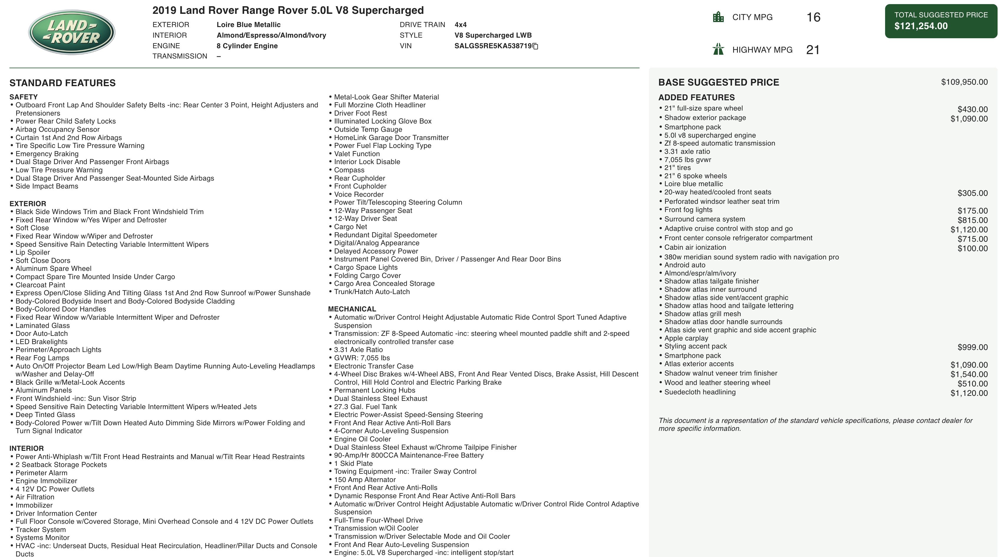 Used 2019 Land Rover Range Rover Long Wheelbase Supercharged image 2