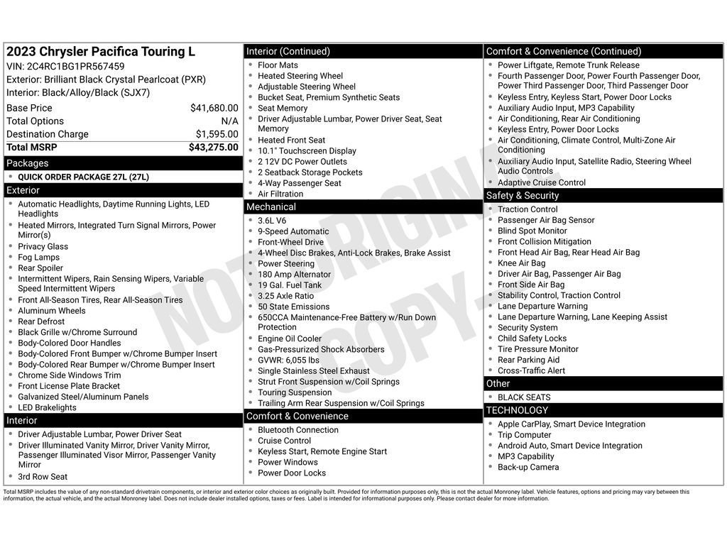 Used 2023 Chrysler Pacifica Touring-L image 4