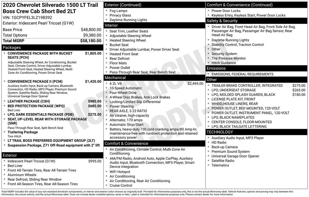 Used 2020 Chevrolet Silverado 1500 LT Trail Boss image 34