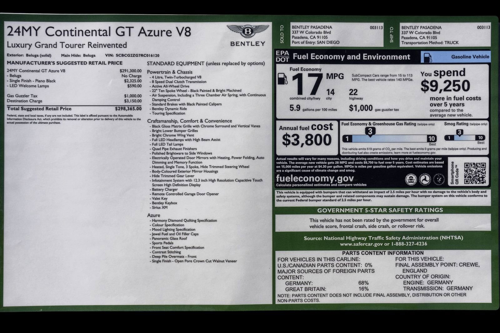 Used 2024 Bentley Continental GT Azure image 36