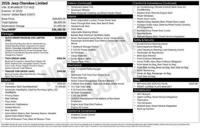 New 2026 Jeep Cherokee Limited AWD/4WD image 51