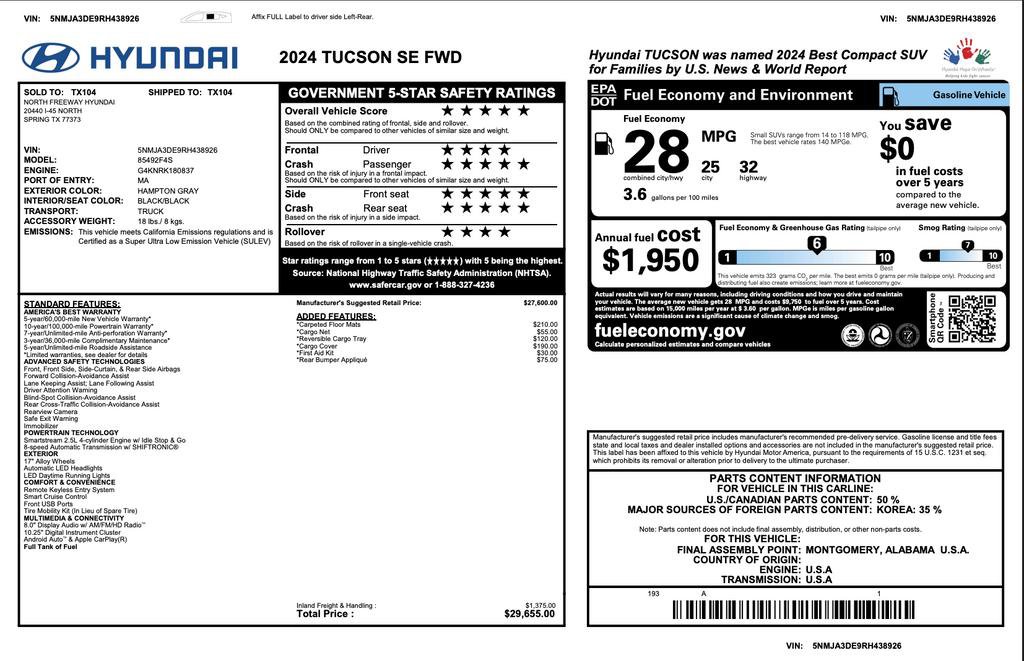Certified 2024 Hyundai Tucson SE image 3