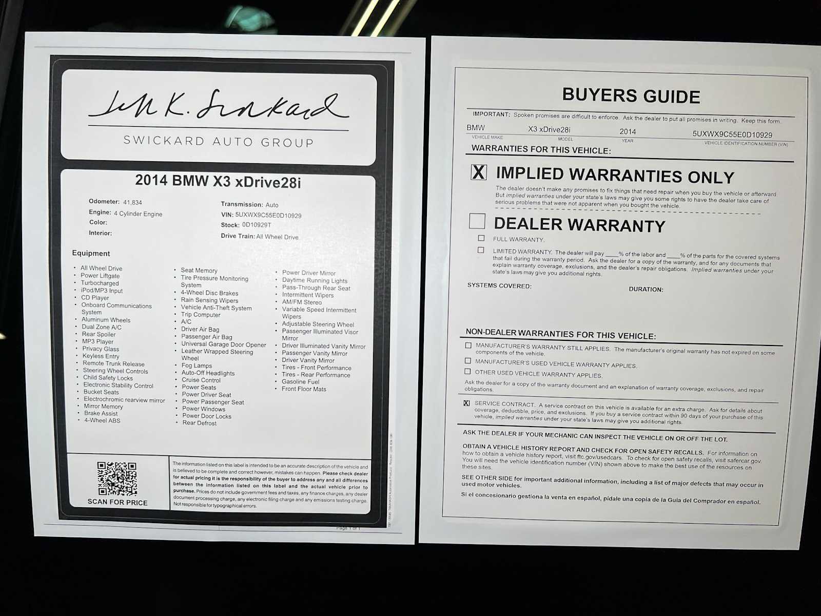 Used 2014 BMW X3 xDrive28i AWD/4WD image 44