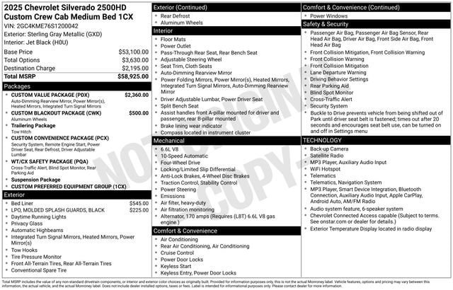 Certified 2025 Chevrolet Silverado 2500 Custom w/ Custom Value Package AWD/4WD image 44