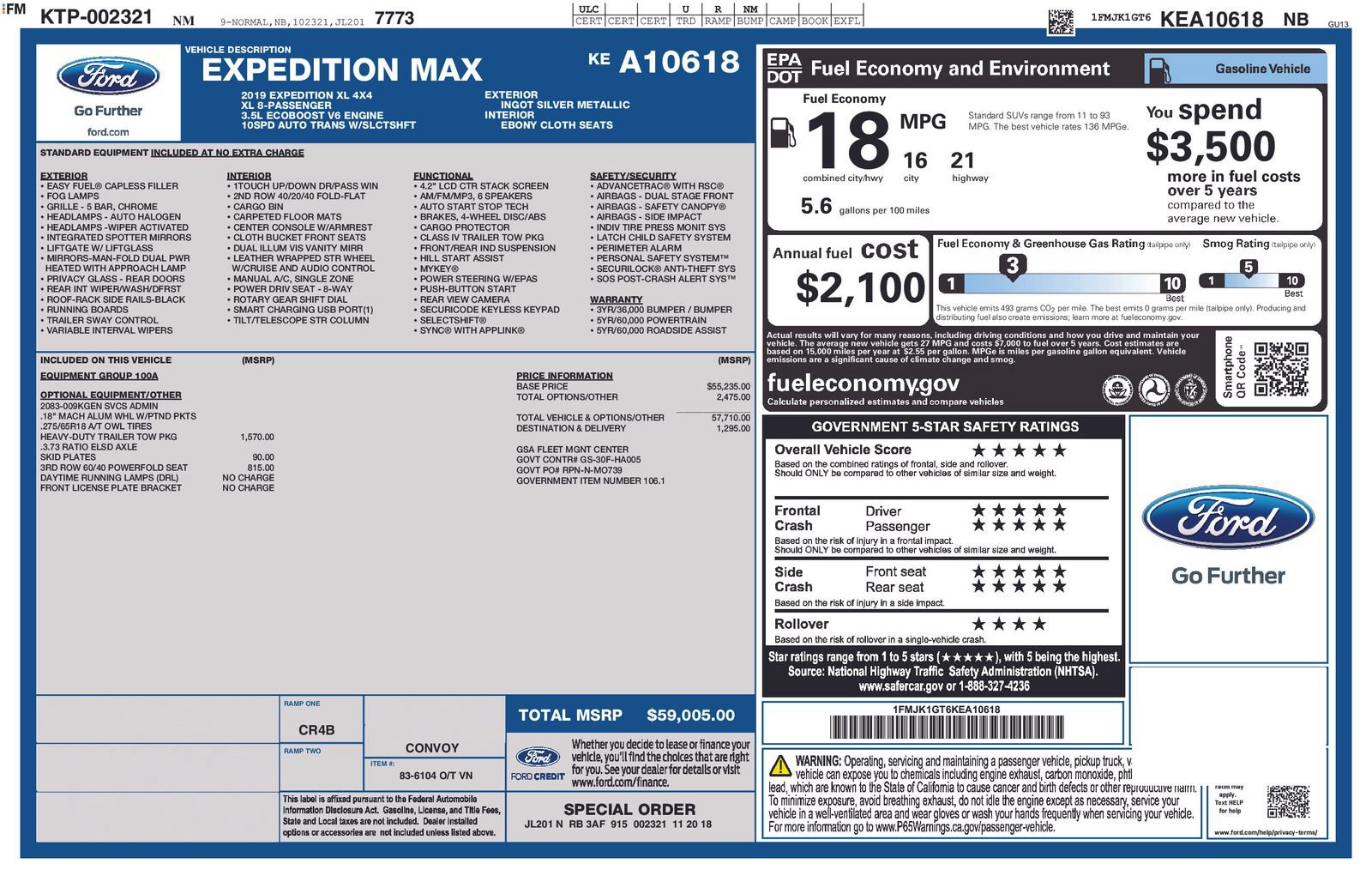 Used 2019 Ford Expedition Max XL AWD/4WD image 6