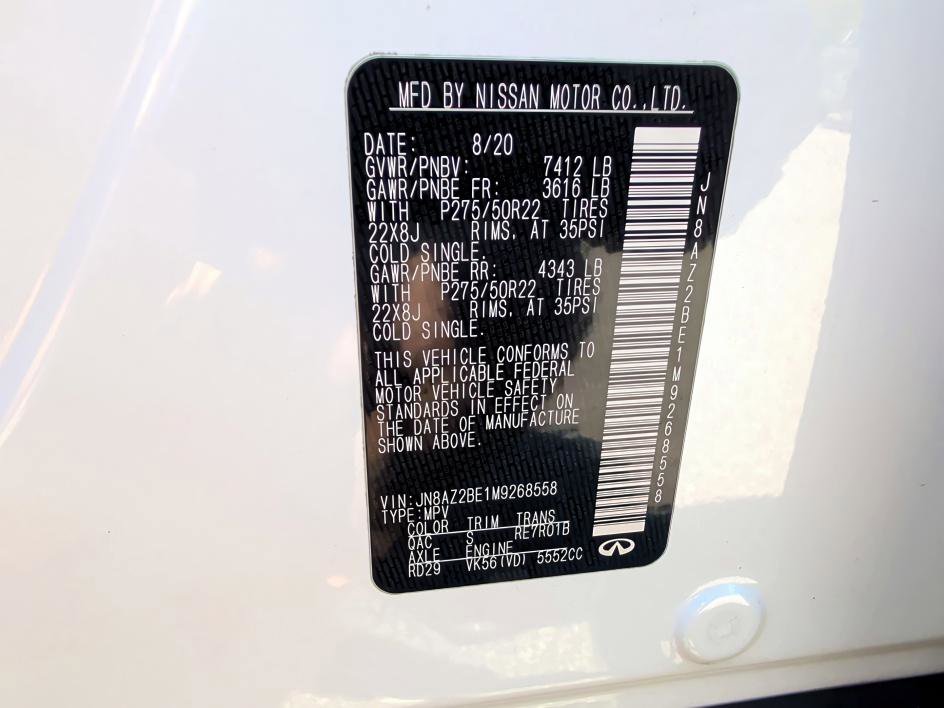 Used 2021 INFINITI QX80 Sensory w/ All-Season Package AWD/4WD image 32
