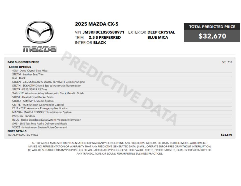 Used 2025 MAZDA CX-5 AWD 2.5 S w/ Preferred Package image 2