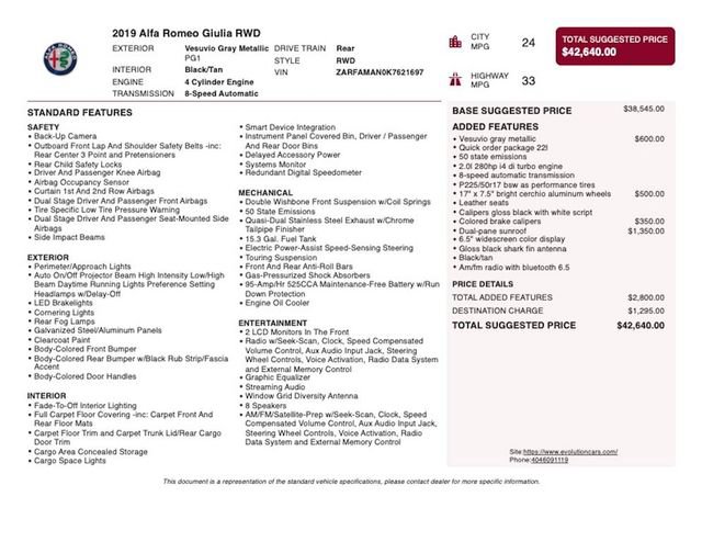 Used 2019 Alfa Romeo Giulia RWD image 4