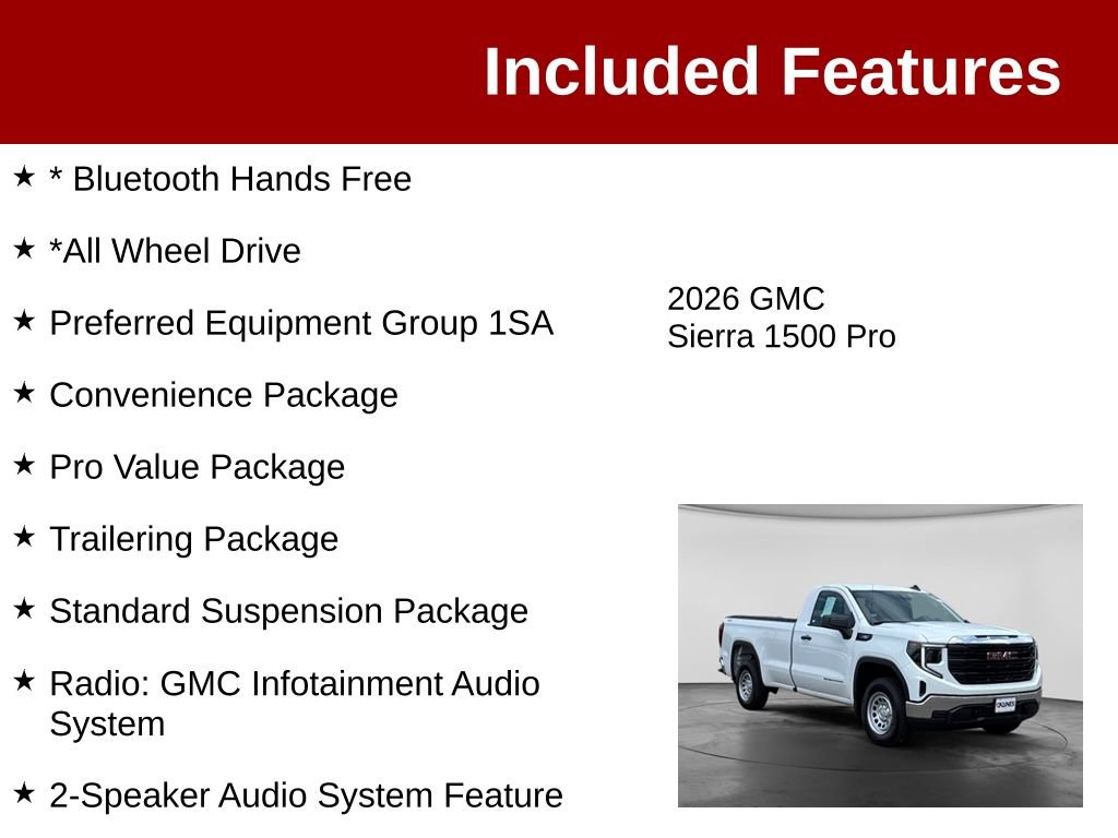 Used 2026 GMC Sierra 1500 Pro w/ Pro Value Package AWD/4WD image 3