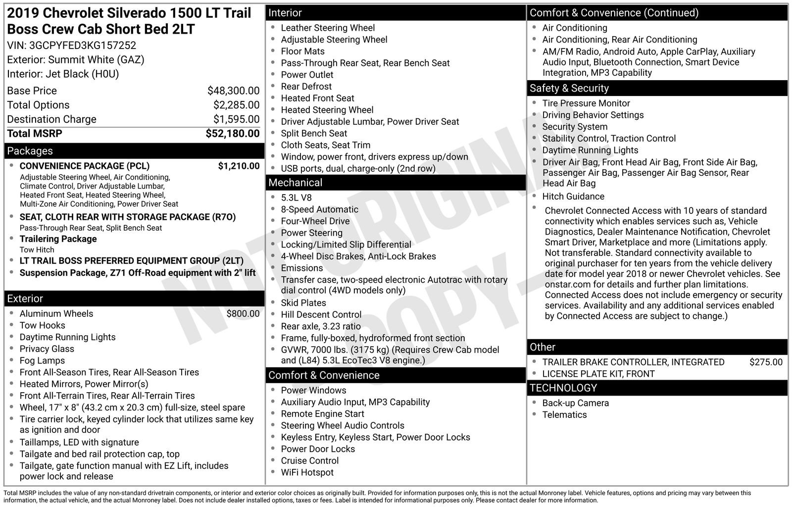 Used 2019 Chevrolet Silverado 1500 LT Trail Boss w/ Convenience Package AWD/4WD image 37