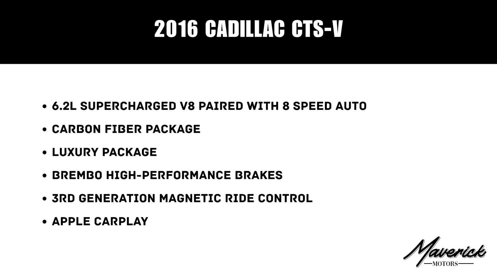 Used 2016 Cadillac CTS V w/ Carbon Fiber Package RWD image 2