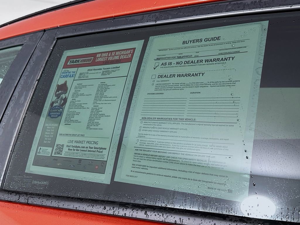 Used 2016 Hyundai Tucson Limited w/ Option Group 03 image 13