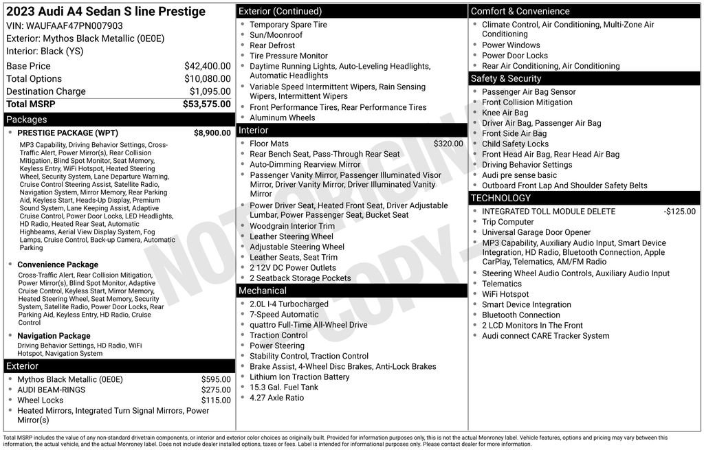 Used 2023 Audi A4 2.0T Prestige w/ Prestige Package image 3