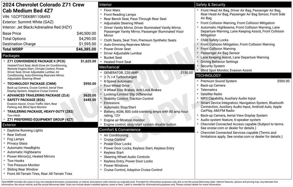 Used 2024 Chevrolet Colorado Z71 w/ Z71 Convenience Package 2 AWD/4WD image 34
