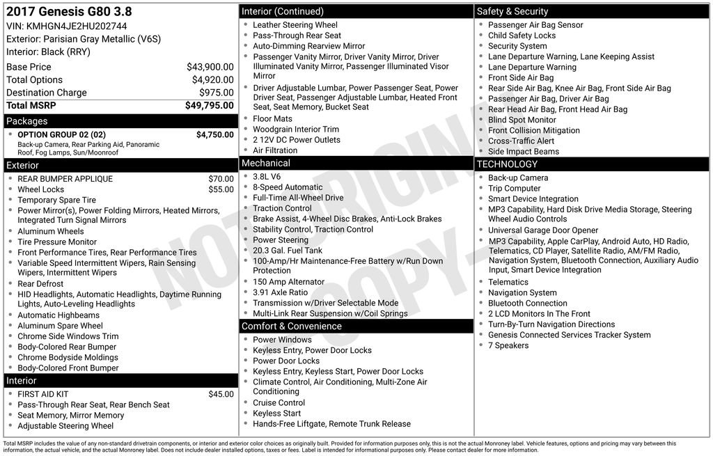 Used 2017 Genesis G80 3.8 w/ Option Group 02 AWD/4WD image 27