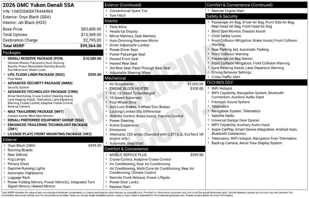 New 2026 GMC Yukon Denali w/ Denali Reserve Package AWD/4WD image 43