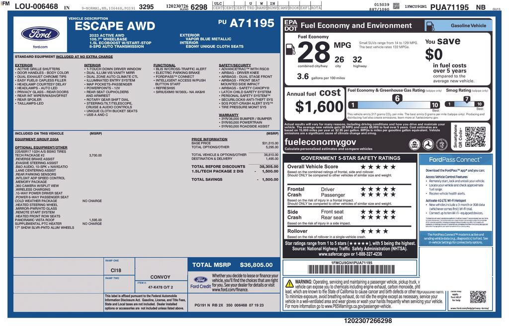 Used 2023 Ford Escape Active w/ Tech Pack #2 AWD/4WD image 2