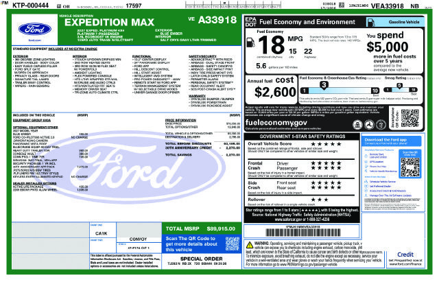 New 2027 Ford Expedition Max Platinum