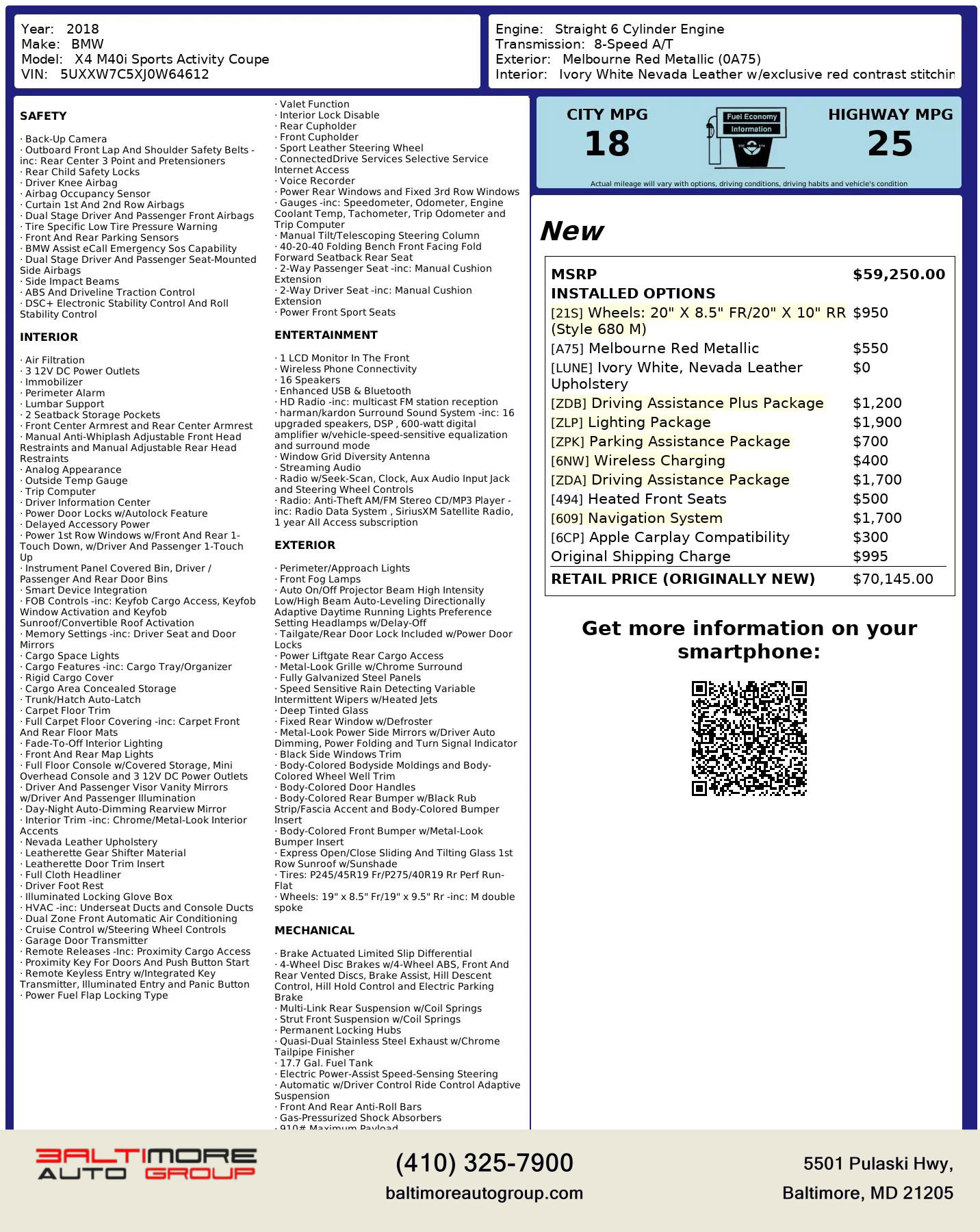 Used 2018 BMW X4 M40i image 10